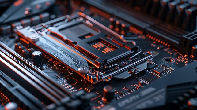 The compact NVMe SSD installed on a motherboard showcasing its sleek design and branding offers high-speed data transfer and efficient storage solution for modern PCs and tech enthusiasts