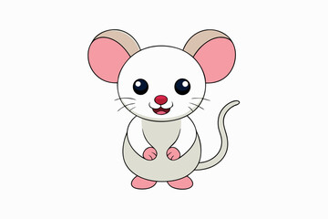 happy new year and merry christmas cute mouse vector illustration