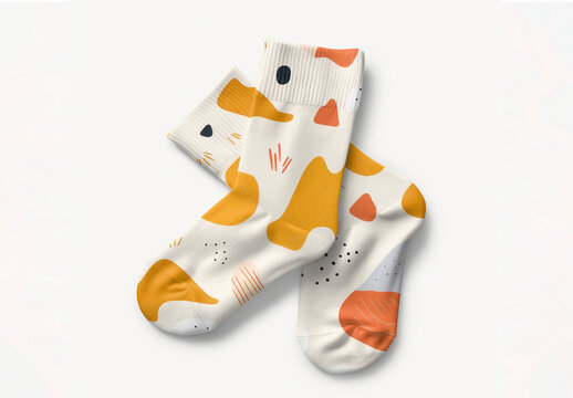 Apparel Flatlay Socks Mockup With Generative AI