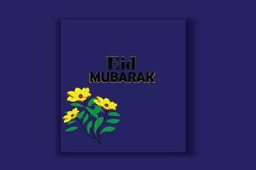 Eid Mubarak and eid ul fitr social media banner Instagram post template