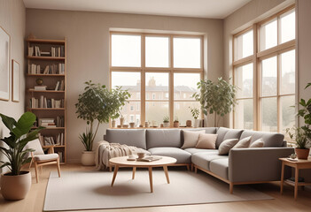 Fototapeta premium Scandinavian design for a living room