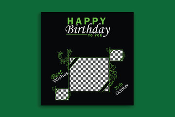 WebGreen birthday card Instagram template invitation banner design