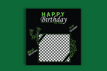 WebGreen birthday card Instagram template invitation banner design