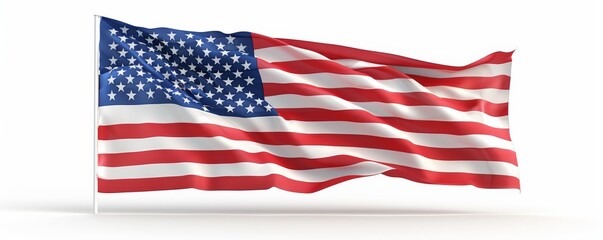 Obraz premium Waving American flag with star and stripe pattern, representing patriotism, national pride, and the United States of America.