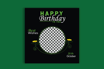 WebGreen birthday card Instagram template invitation banner design