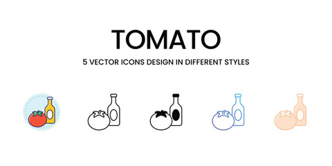 Tomato icons set vector illustration. vector stock