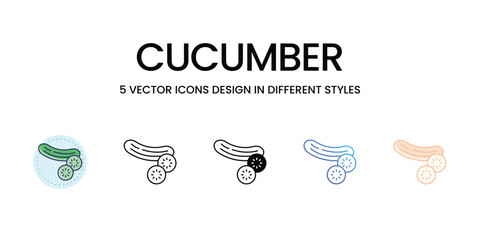 Cucumber icons set vector illustration. vector stock