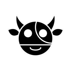 Naklejka premium Cow emoji icon