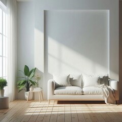 White wall interior mockup