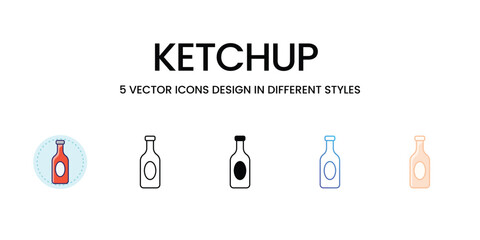 Ketchup  icons set vector illustration. vector stock