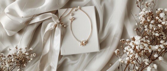 Flat lay of a simple, elegant bridal accessory set, embracing minimalism for the special day
