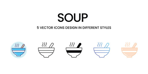 Soup  icons set vector illustration. vector stock