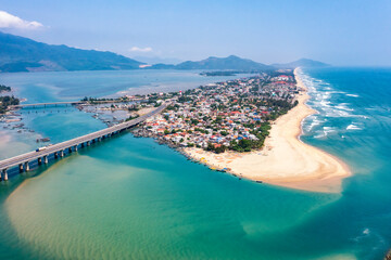 Lang Co beach near Hai Van pass mountain in Hue, Vietnam