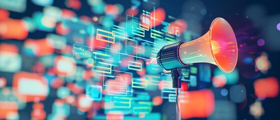 Creative concept of digital activism, with social media interfaces promoting responsible messages