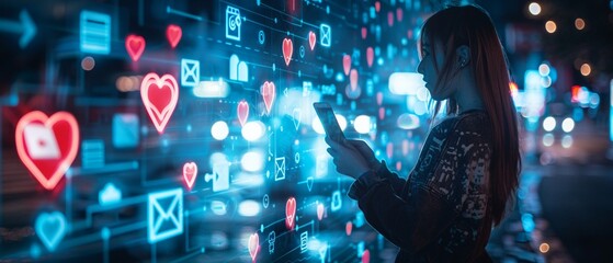 Creative concept of digital activism, with social media interfaces promoting responsible messages