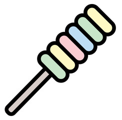Lillipop Filled Line Icon Illustration