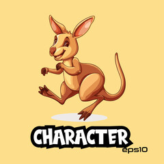 Fototapeta premium A Kangaroo logo, vector, mascot, character, illustration