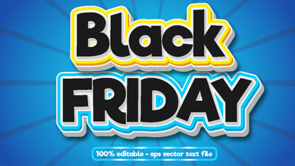 Black friday 3d text effect modern style with background