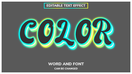 Color 3d text effect with a modern style