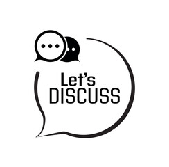 Let's Discuss sign on white background