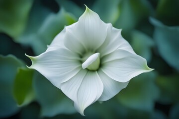 Fototapeta premium Moonflower flower bokeh background, AI Generated