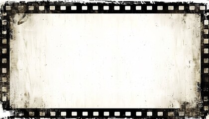 white blank empty space on the middle of an old film strip, white border around frame