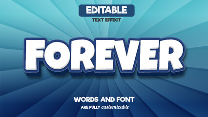 Forever fully editable 3d text effect with dark blue color
