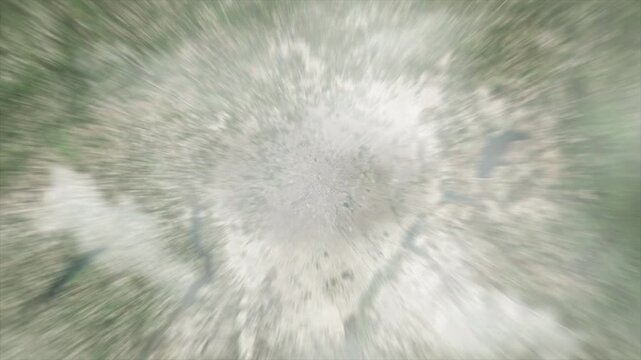 Earth zoom from space on Curitiba - Parana - Brazil. And zoom out through clouds and atmosphere into space. Satellite view