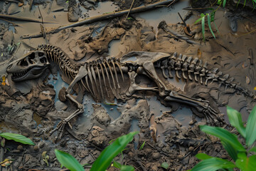 Dinosaur fossils in a tropical soil