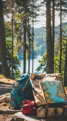 Summer Adventure Preparation: Relaxing Travel Planning 4K Wallpaper. Vibrant Background Showcasing Essential Items for a Carefree Vacation. Inspiring Wanderlust and Organized Packing for Memorable Jou