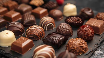 chocolate tasting event with a selection of dark, milk, and white chocolates --ar 16:9 --stylize 250 Job ID: ca235af5-9ff8-406f-9c8d-67940e483651