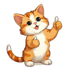 Obraz premium cartoon cat thumbs up 