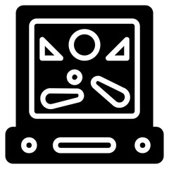 pinball icon in solid style