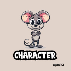 Smile Rat logo, vector, mascot, character, illustration