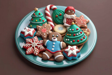 christmas gingerbread cookies and decorations