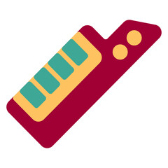keytar icon in flat style