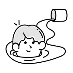 A doodle style icon of pool enjoy 

