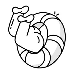 Hand drawn icon depicting inflatable ring 

