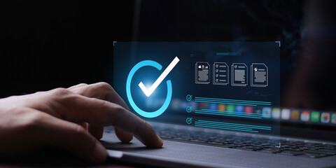 Document management system DMS and standard quality control, ISO certified document concept....