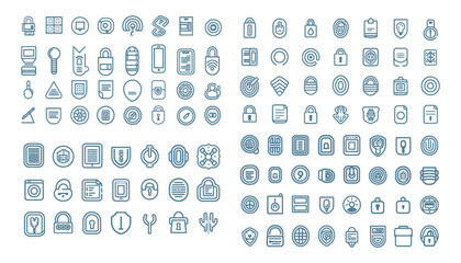 Authentication 50 icon .With Concepts like Containing profile,password,login,username,avatar, connect,Cyber,ITsecurity,technology,cybersecurity, configuration,monitoring system.Simple line vector. 