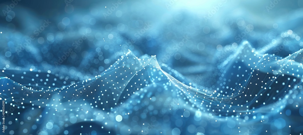 Poster Digital data wave technology background. Generative AI technology.