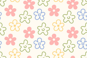 Seamless pattern design with beautiful flowers and leaves. floral and leaf patterns design for fabric, cotton, wallpaper, satin, gift wrap, carpet, backgrounds.	