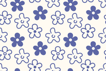 Fototapeta premium Seamless pattern design with beautiful flowers and leaves. floral and leaf patterns design for fabric, cotton, wallpaper, satin, gift wrap, carpet, backgrounds. 