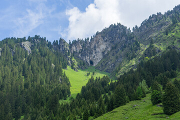 Landscape view near the mountain Grossvenediger at the austrian village called Neukirchen