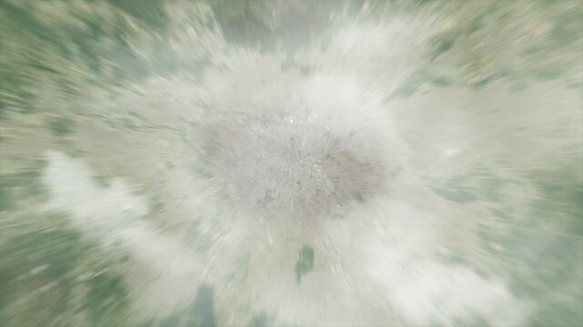 Earth zoom from space on Sao Paulo - Brazil. And zoom out through clouds and atmosphere into space. Satellite view