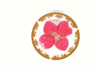 Close up of Sengkulun Ketan Indonesian traditional cake made from sticky rice flour and grated coconut then steamed. Sweet wet cakes are usually served at events or as snacks at home.