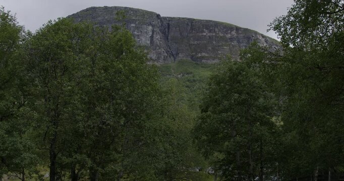 Summer in Norway. Beautiful valley Innerdalen, lake Innerdalsvatna and mountain Innerdalst&aring;rnet.