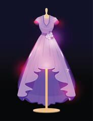 Wedding dress design Vector dark Background. white dresses for brides in different styles.