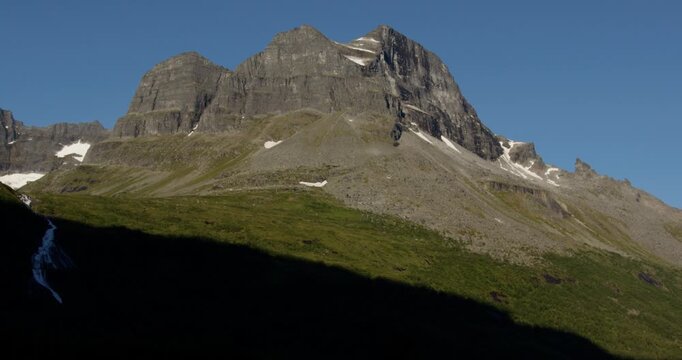 Summer in Norway. Beautiful valley Innerdalen, lake Innerdalsvatna and mountain Innerdalst&aring;rnet.