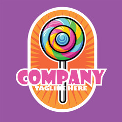 Lollipop illustration design for branding, stickers, sweeteners